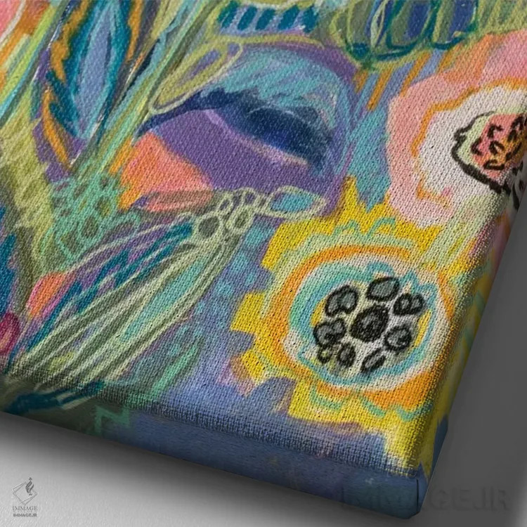 تابلو دکوراتیو باغ خیال انگیز ۲ اثر کارن فیلدز - نمای نزدیک بافت بوم