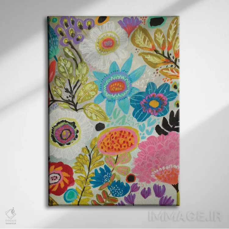 تابلو دکوراتیو باغ مخفی گلی ۱ اثر کارن فیلدز - نمای روبهرو روی دیوار