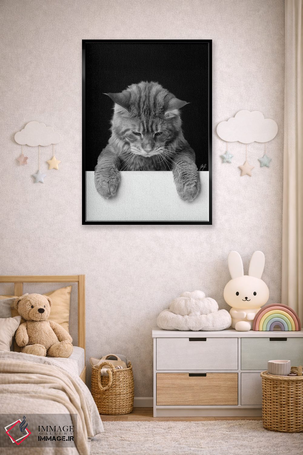 تابلو دکوراتیو گربه بامزه ۱ اثر کاترین فدرر - D5B