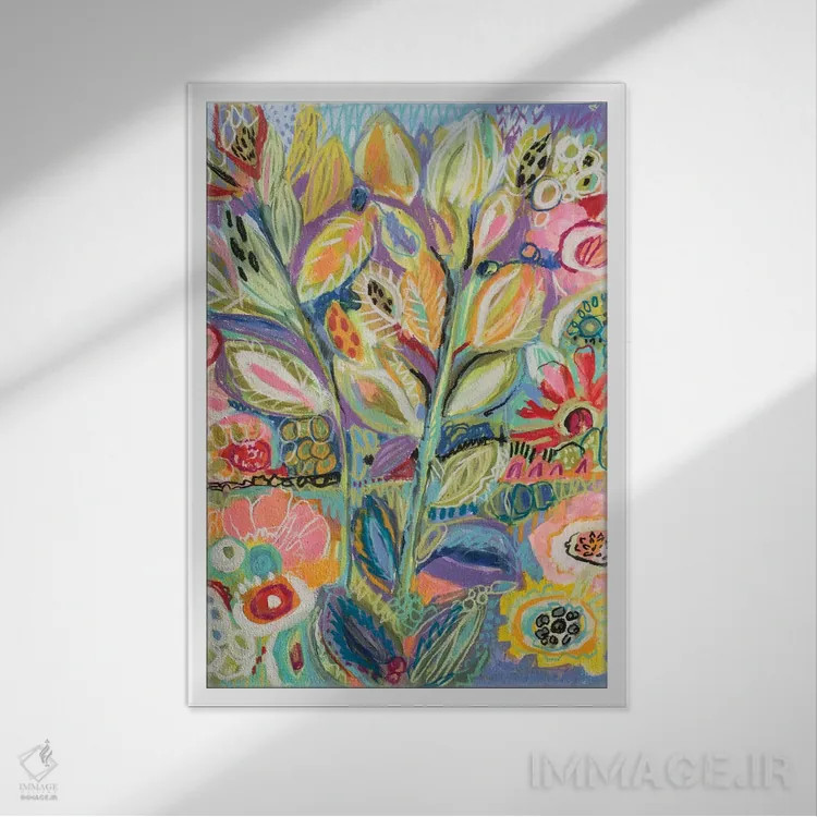 تابلو دکوراتیو باغ خیال انگیز ۲ اثر کارن فیلدز - نمای قابدار سفید