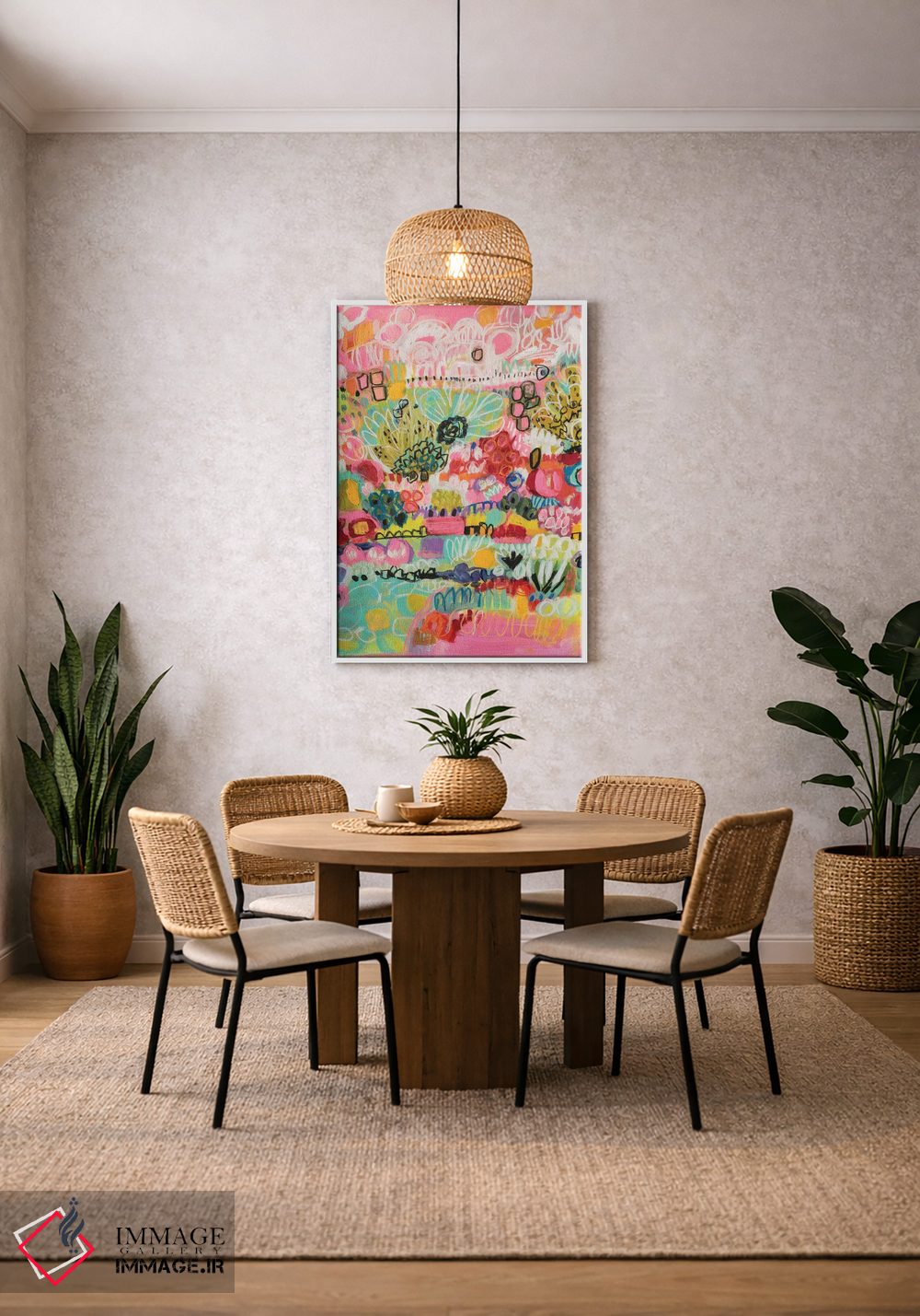 تابلو انتزاعی باغ بوهو ۳ اثر کارن فیلدز - D2W