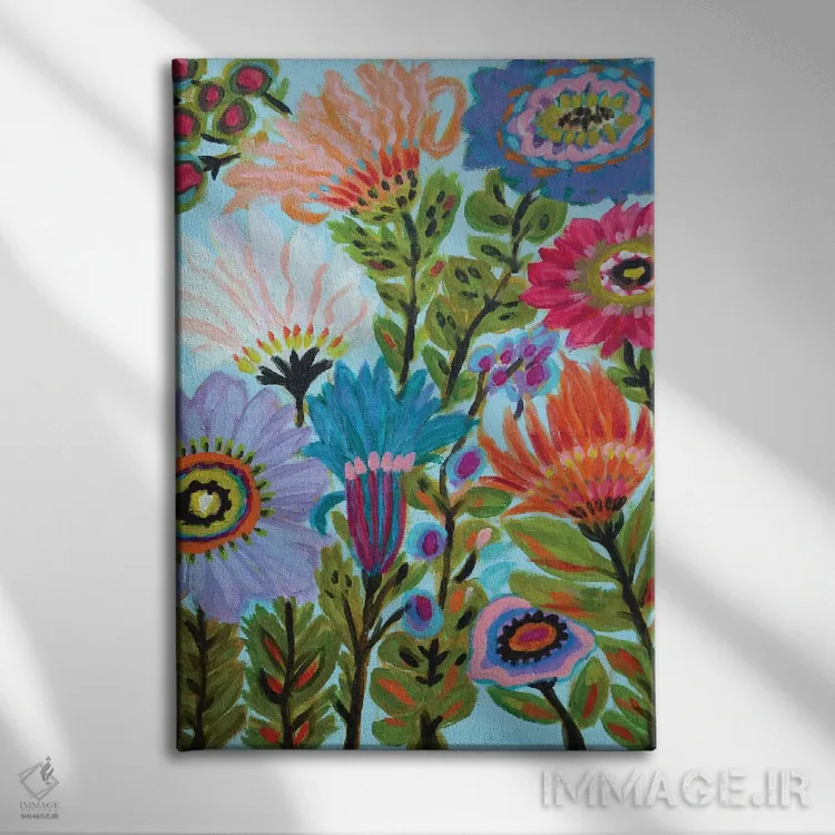 تابلو دکوراتیو باغ مخفی گلی ۴ اثر کارن فیلدز - نمای روبهرو روی دیوار