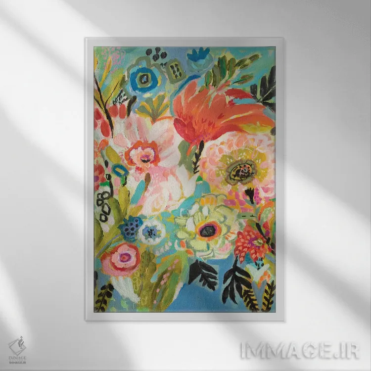 تابلو دکوراتیو باغ مخفی گلی ۳ اثر کارن فیلدز - نمای قابدار سفید