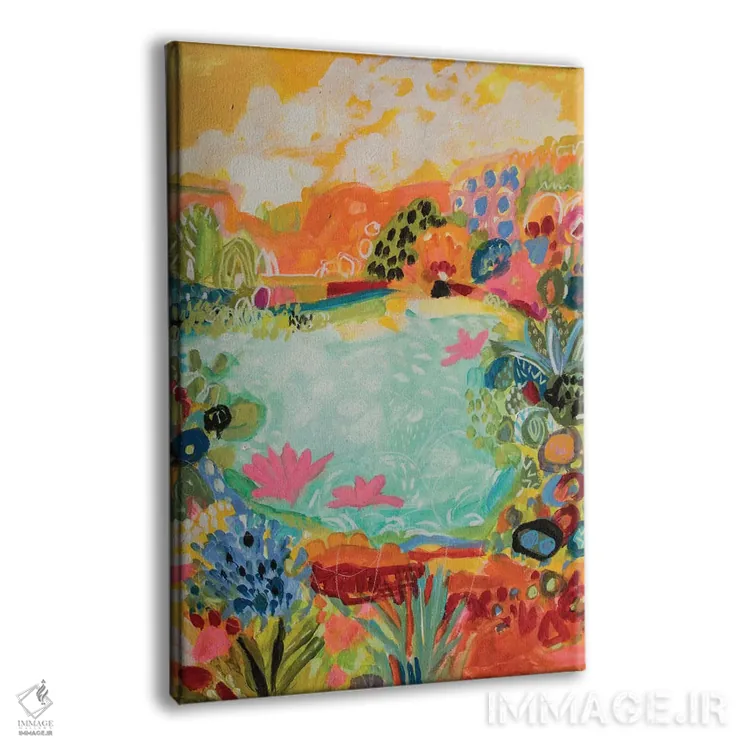 تابلو انتزاعی برکه خیال انگیز ۱ اثر کارن فیلدز - نمای پرسپکتیو محصول