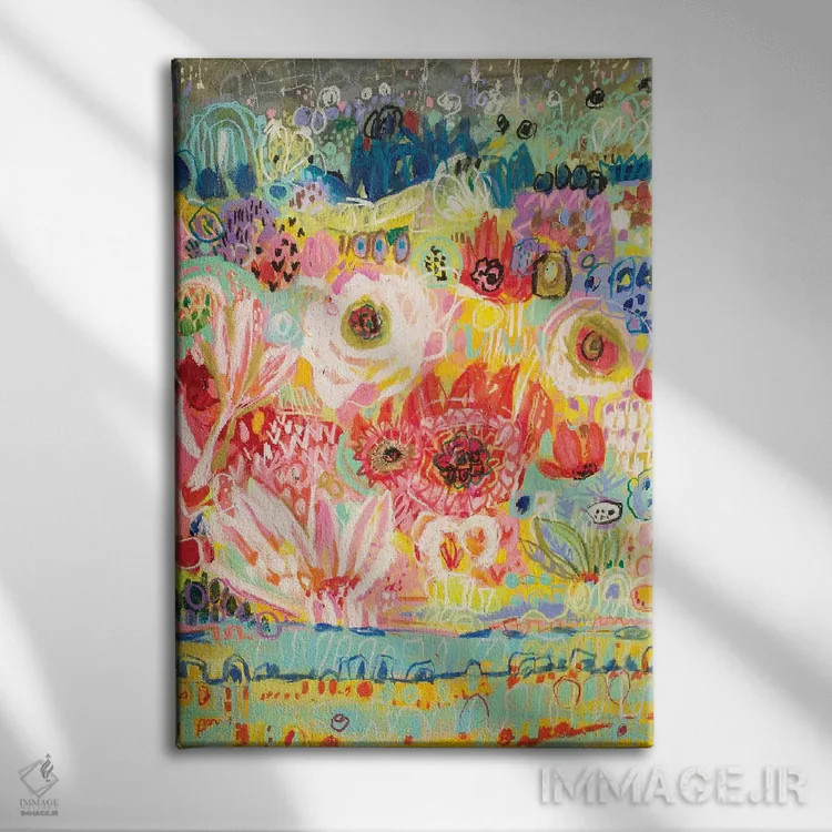 تابلو انتزاعی عاشق سفر ۲ اثر کارن فیلدز - نمای روبهرو روی دیوار