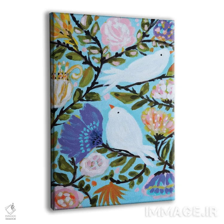 تابلو دکوراتیو مرغان عاشق دوست داشتنی ۲ اثر کارن فیلدز - نمای پرسپکتیو محصول