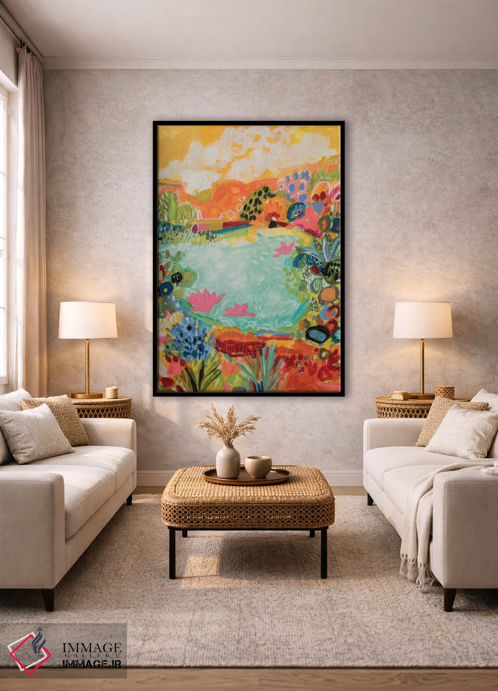 تابلو انتزاعی برکه خیال انگیز ۱ اثر کارن فیلدز - D2B