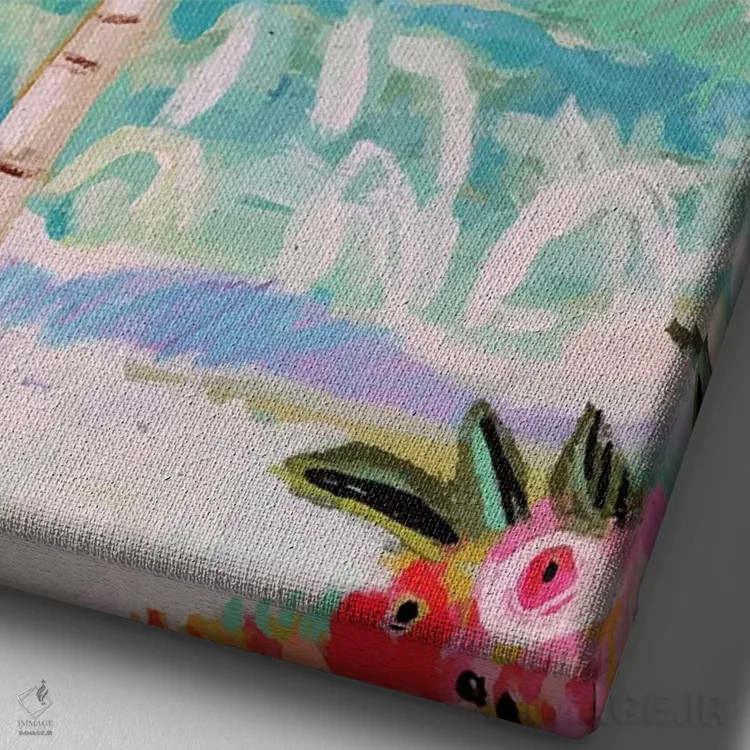 تابلو دکوراتیو نخل خیال انگیز ۱ اثر کارن فیلدز - نمای نزدیک بافت بوم