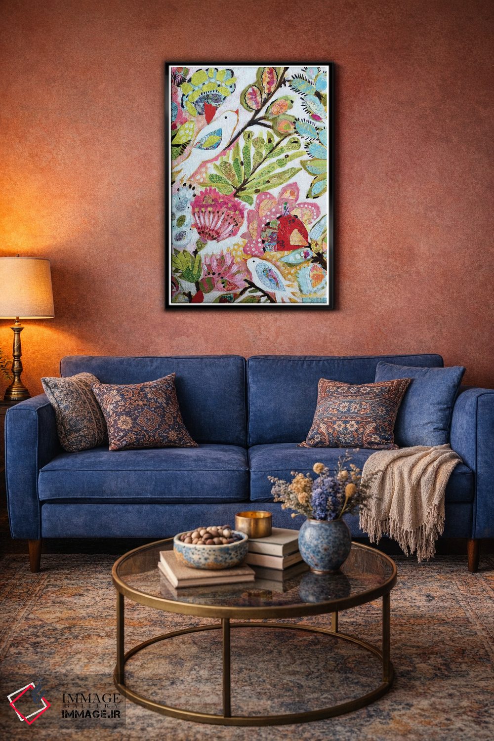 تابلو دکوراتیو پرندگان کاغذی ۱ اثر کارن فیلدز - D5B