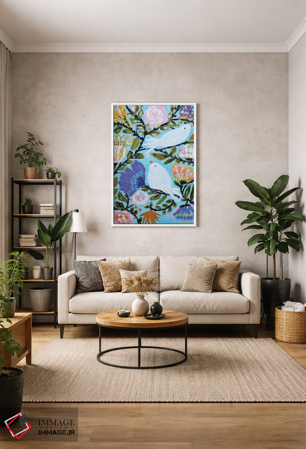 تابلو دکوراتیو مرغان عاشق دوست داشتنی ۲ اثر کارن فیلدز - D1W