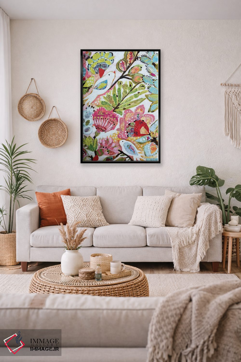 تابلو دکوراتیو پرندگان کاغذی ۱ اثر کارن فیلدز - D4B