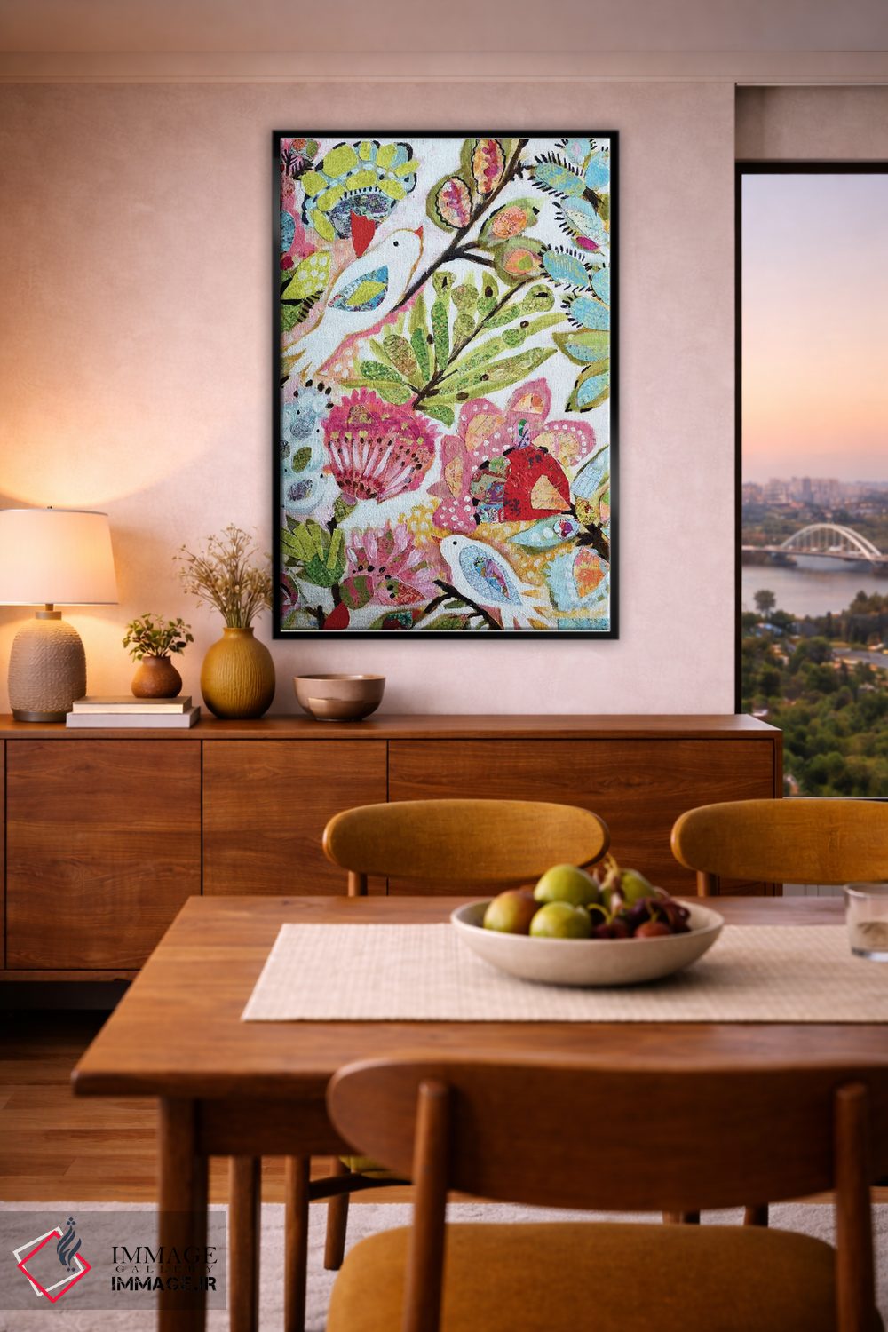 تابلو دکوراتیو پرندگان کاغذی ۱ اثر کارن فیلدز - D6B