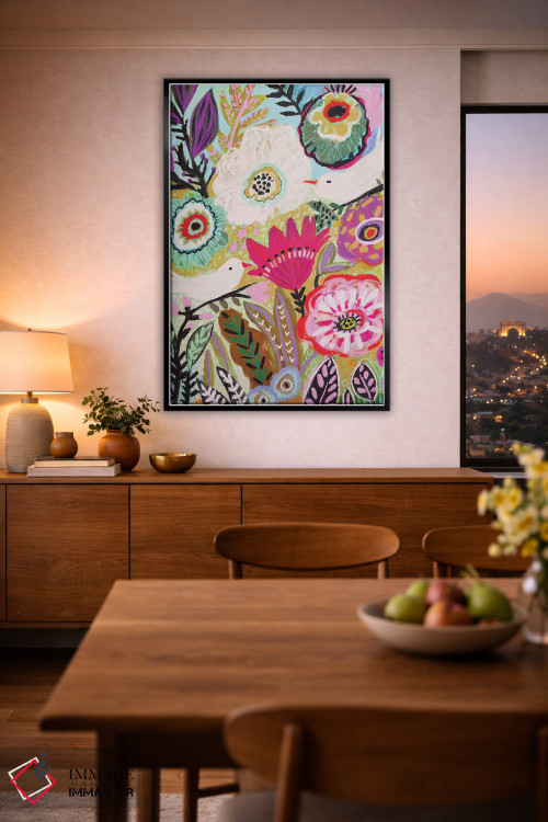 تابلو دکوراتیو پرندگان باغ ۱ اثر کارن فیلدز - D2B