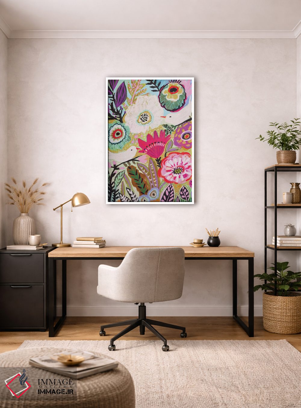 تابلو دکوراتیو پرندگان باغ ۱ اثر کارن فیلدز - D3W