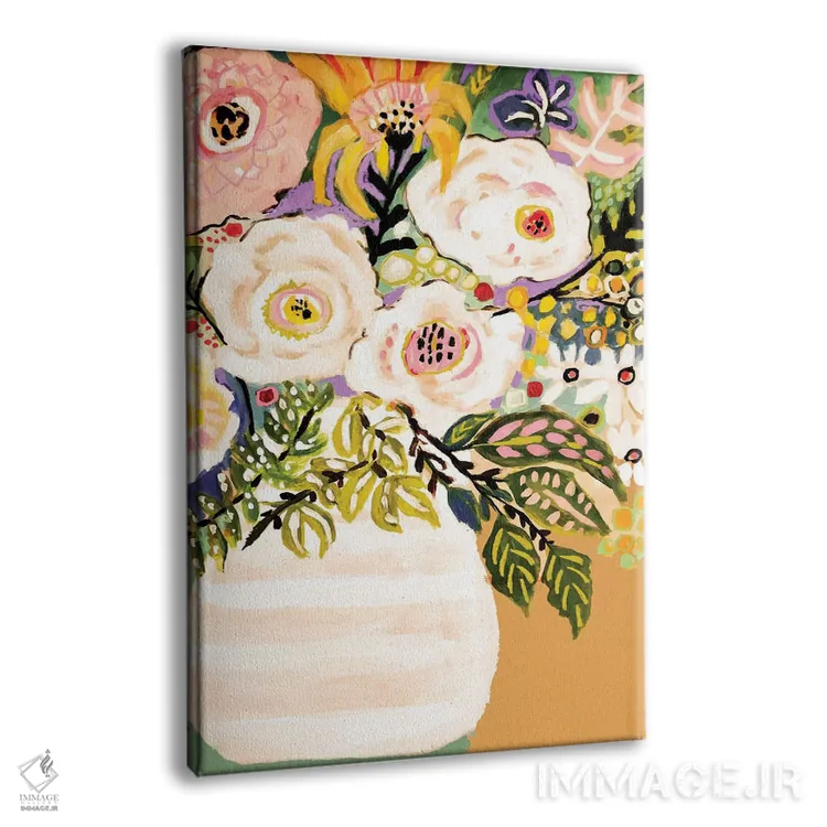 تابلو دکوراتیو گل های تابستانی در گلدان ۲ اثر کارن فیلدز - نمای پرسپکتیو محصول