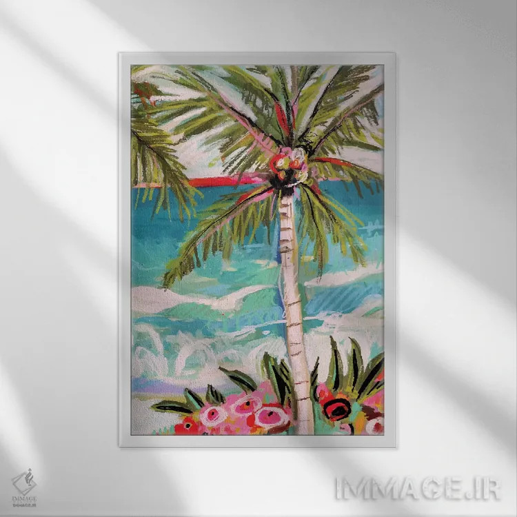 تابلو دکوراتیو نخل خیال انگیز ۲ اثر کارن فیلدز - نمای قابدار سفید