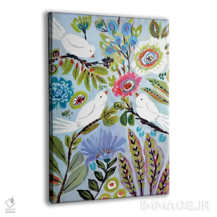 تابلو دکوراتیو عشق پرنده ها ۱ اثر کارن فیلدز - نمای پرسپکتیو محصول
