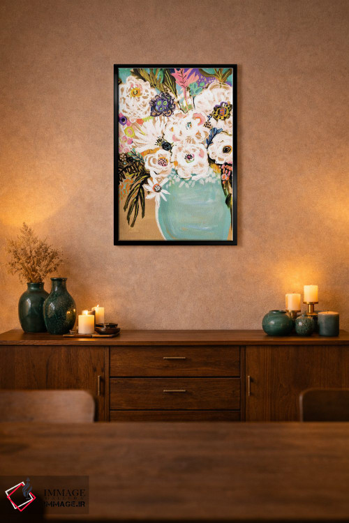 تابلو دکوراتیو گل های تابستانی در گلدان ۱ اثر کارن فیلدز - D2B