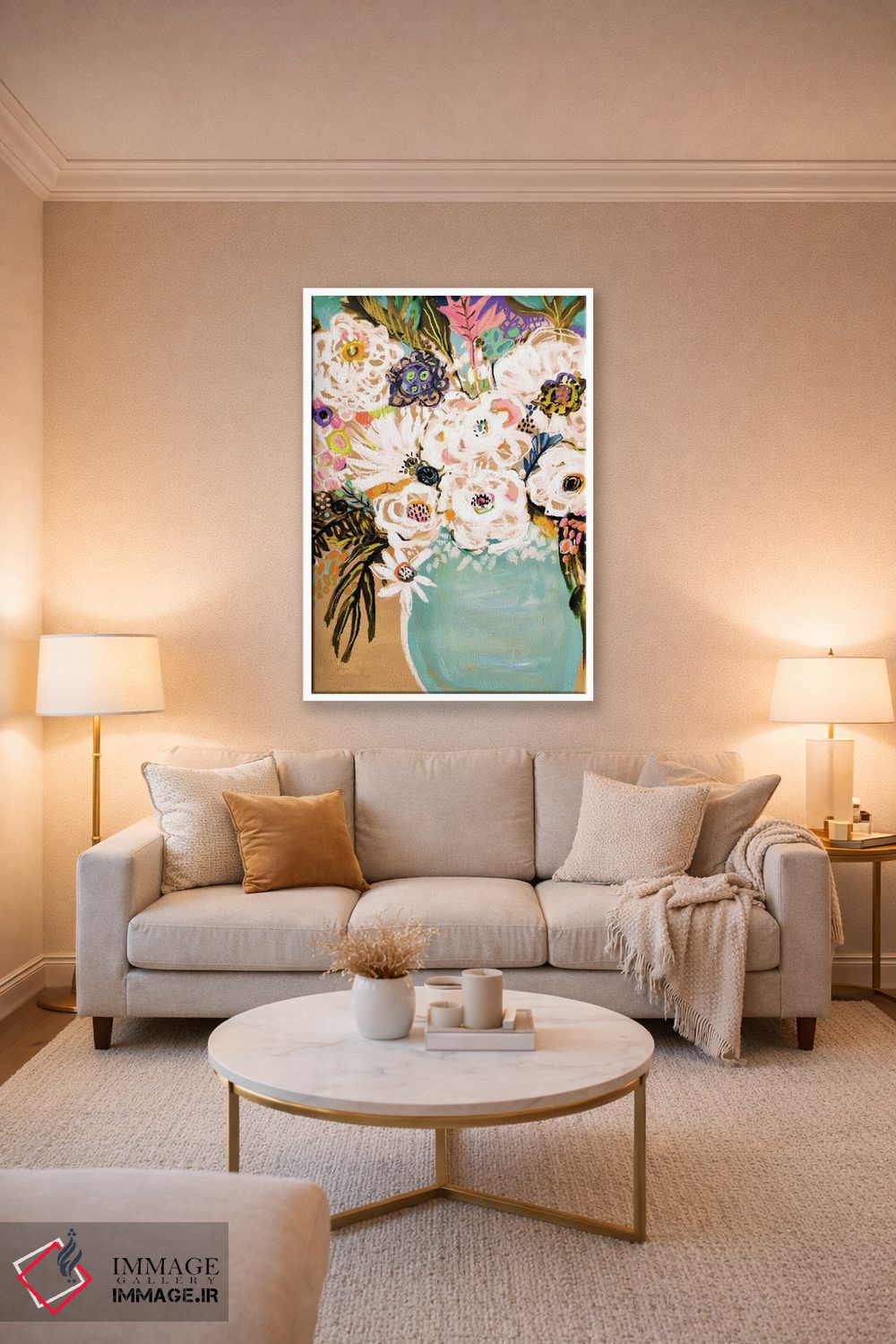 تابلو دکوراتیو گل های تابستانی در گلدان ۱ اثر کارن فیلدز - D3W