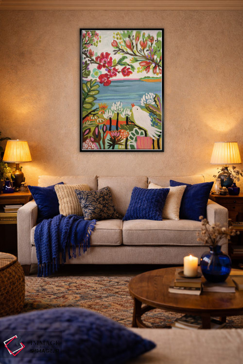 تابلو دکوراتیو پرندگان در باغ ۲ اثر کارن فیلدز - D6B