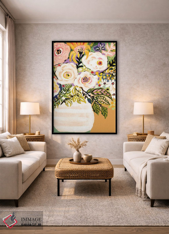 تابلو دکوراتیو گل های تابستانی در گلدان ۲ اثر کارن فیلدز - D2B