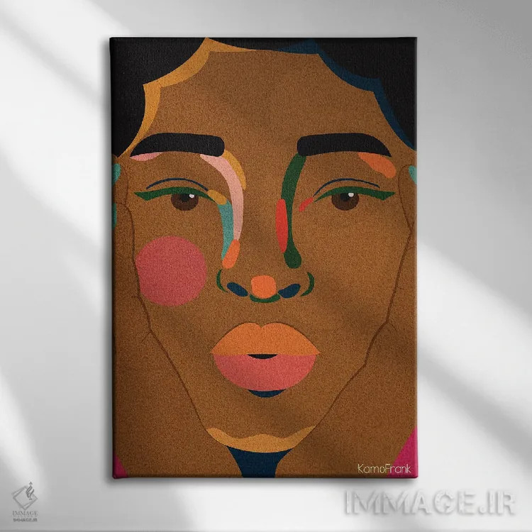 تابلو مینیمال نمای نزدیک اثر کمو فرانک - نمای روبهرو روی دیوار