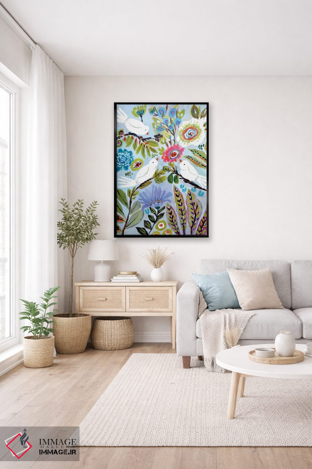 تابلو دکوراتیو عشق پرنده ها ۱ اثر کارن فیلدز - D3B