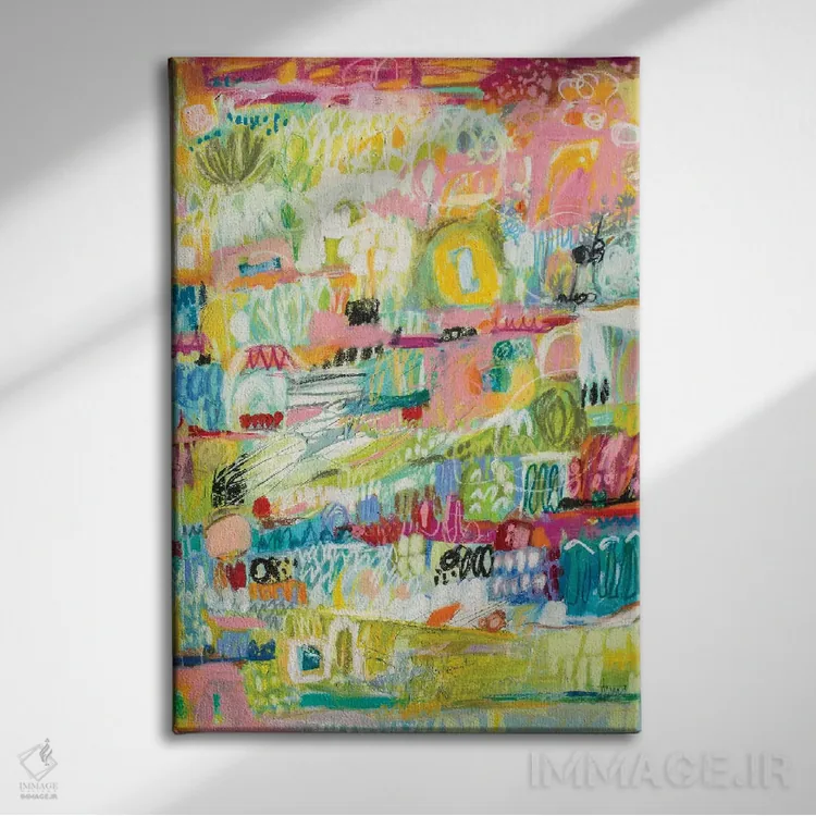 تابلو انتزاعی باغ بوهو ۲ اثر کارن فیلدز - نمای روبهرو روی دیوار