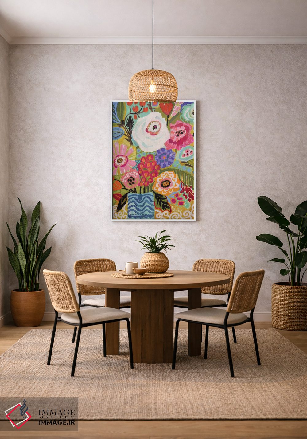 تابلو دکوراتیو گل های تازه در گلدان ۲ اثر کارن فیلدز - D2W