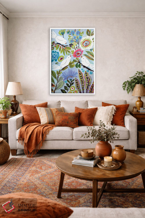 تابلو دکوراتیو عشق پرنده ها ۱ اثر کارن فیلدز - D2W