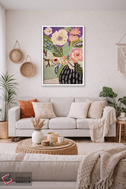تابلو دکوراتیو گل های تازه در گلدان ۱ اثر کارن فیلدز - D2W