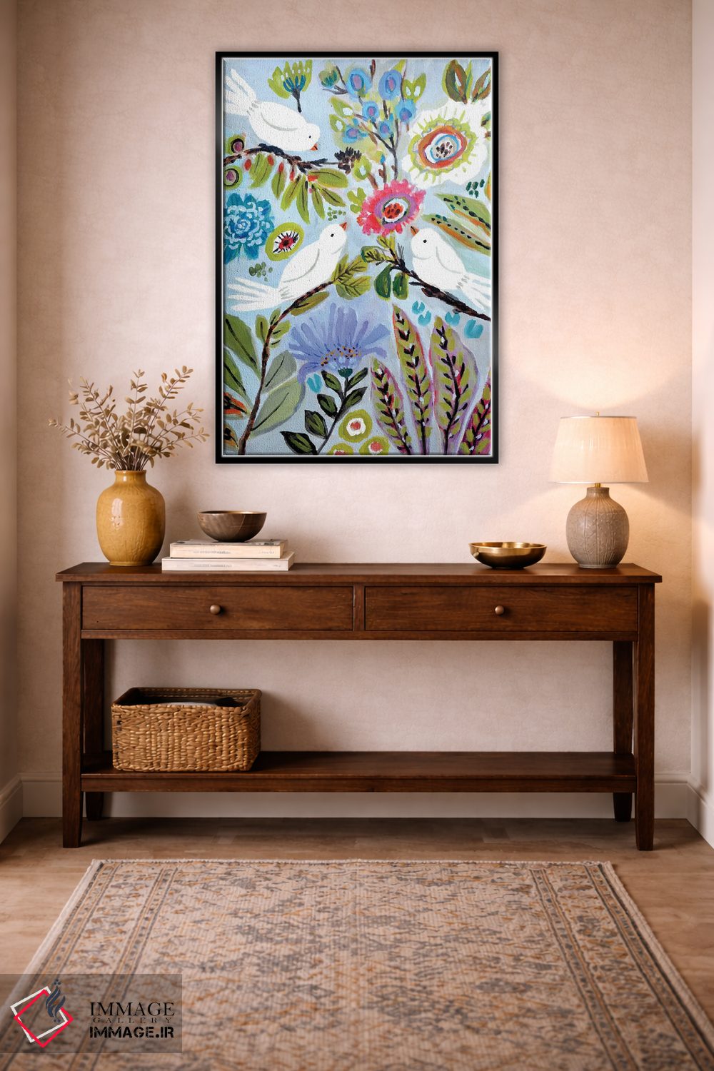 تابلو دکوراتیو عشق پرنده ها ۱ اثر کارن فیلدز - D5B