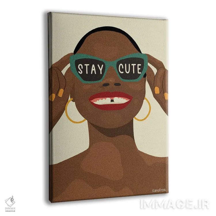 تابلو مینیمال بامزه بمان اثر کمو فرانک - نمای پرسپکتیو محصول