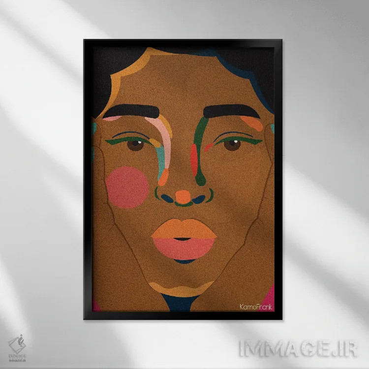 تابلو مینیمال نمای نزدیک اثر کمو فرانک - نمای قابدار مشکی