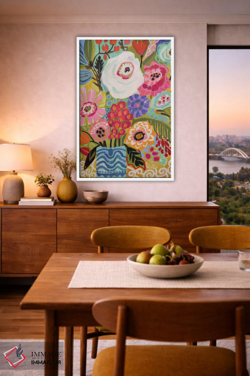 تابلو دکوراتیو گل های تازه در گلدان ۲ اثر کارن فیلدز - D5W