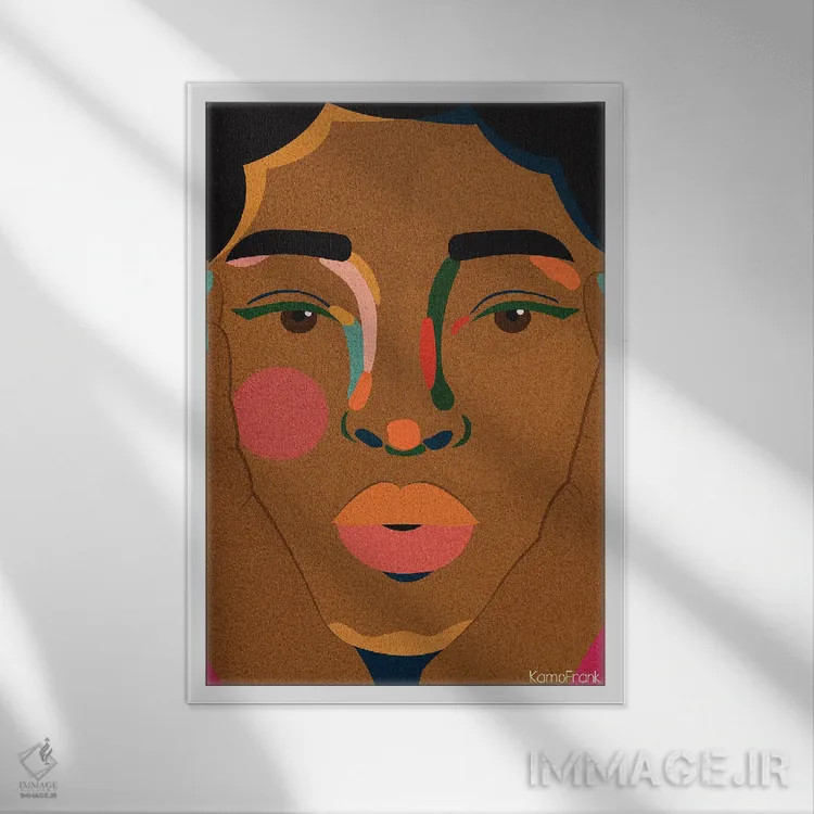 تابلو مینیمال نمای نزدیک اثر کمو فرانک - نمای قابدار سفید