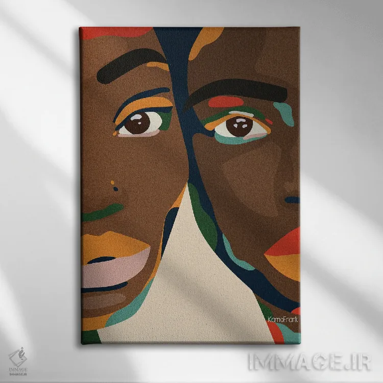 تابلو مینیمال به من تکیه کن اثر کمو فرانک - نمای روبهرو روی دیوار