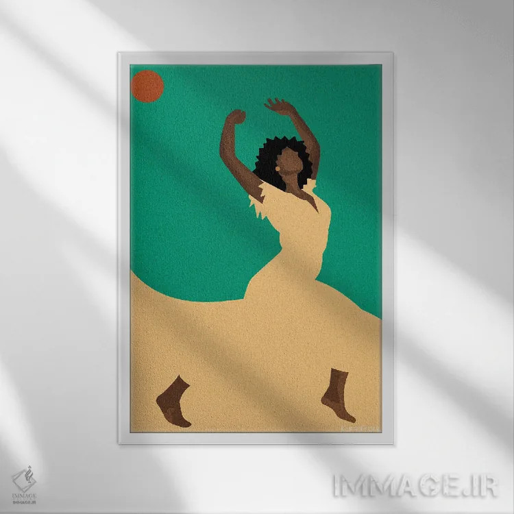 تابلو مینیمال رقص اثر کمو فرانک - نمای قابدار سفید