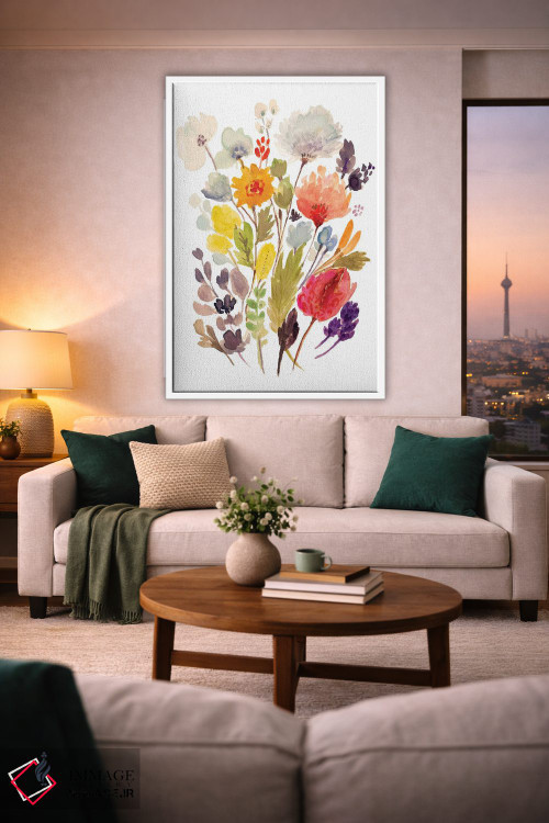 تابلو دکوراتیو ساقه های دسته گل مدرن ۲ اثر کارن فیلدز - D1W