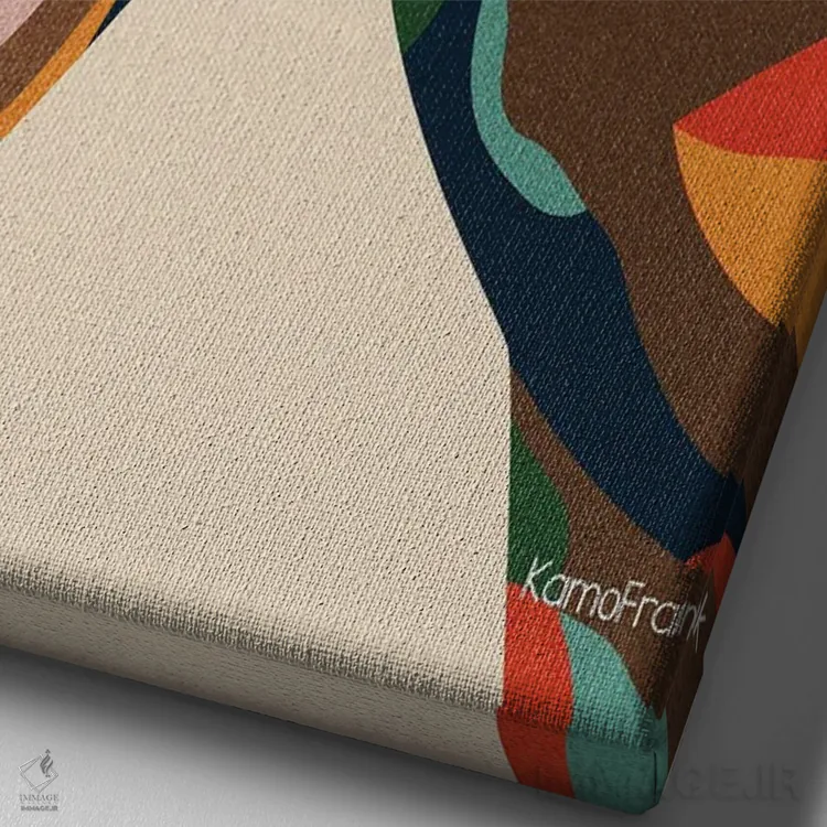 تابلو مینیمال به من تکیه کن اثر کمو فرانک - نمای نزدیک بافت بوم