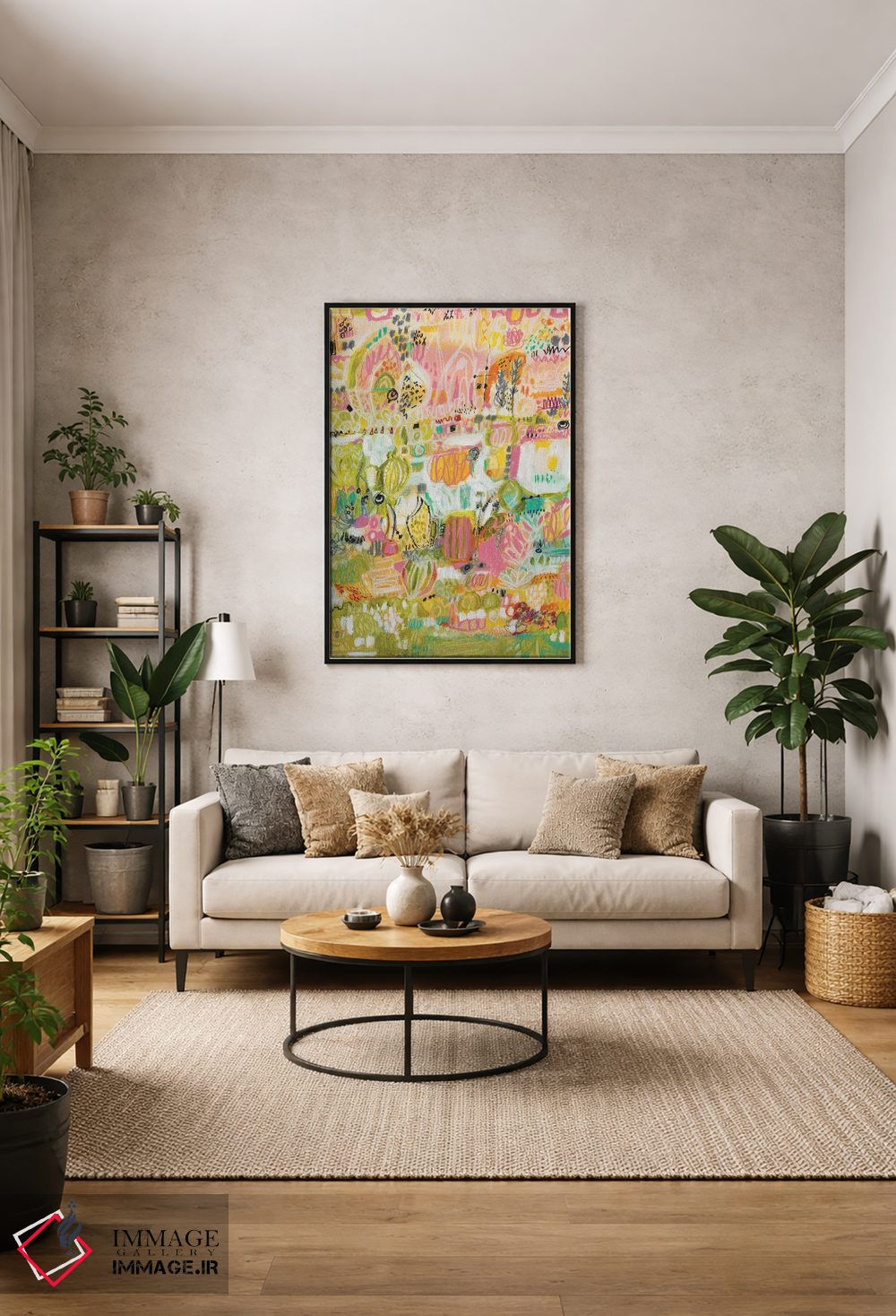 تابلو انتزاعی باغ بوهو ۱ اثر کارن فیلدز - D1B
