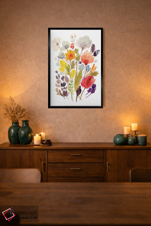 تابلو دکوراتیو ساقه های دسته گل مدرن ۲ اثر کارن فیلدز - D3B
