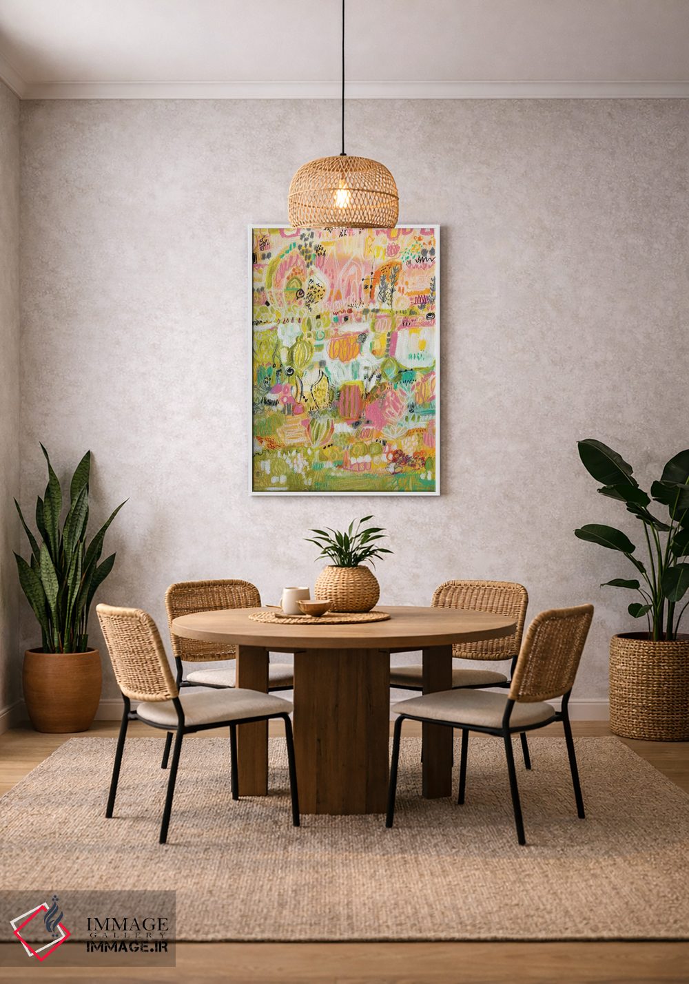 تابلو انتزاعی باغ بوهو ۱ اثر کارن فیلدز - D3W