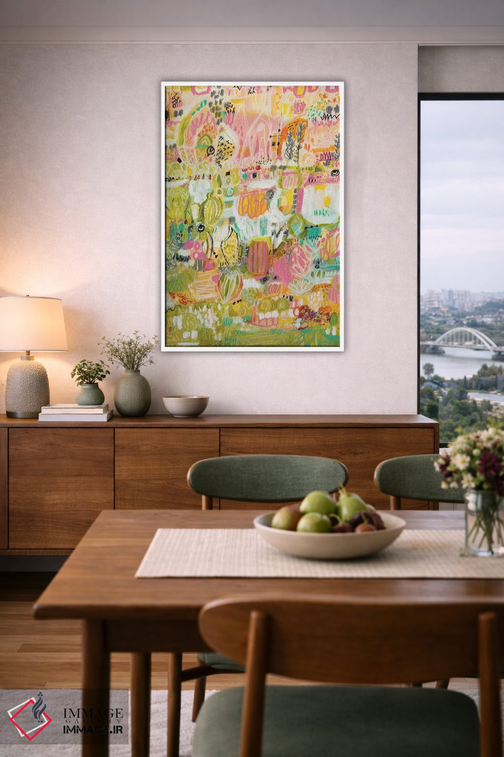 تابلو انتزاعی باغ بوهو ۱ اثر کارن فیلدز - D6W