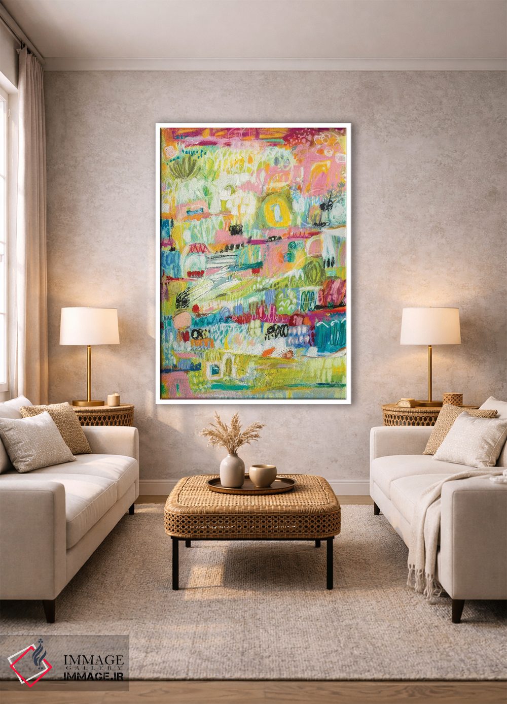 تابلو انتزاعی باغ بوهو ۲ اثر کارن فیلدز - D1W