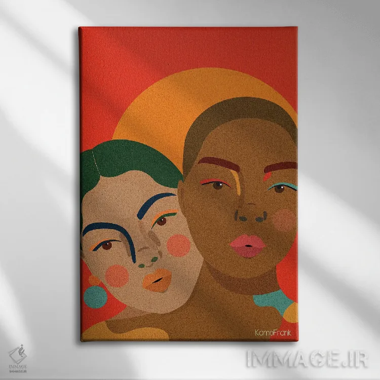 تابلو مینیمال صمیمیت اثر کمو فرانک - نمای روبهرو روی دیوار