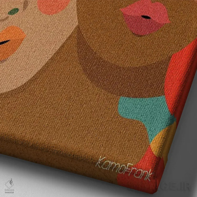 تابلو مینیمال صمیمیت اثر کمو فرانک - نمای نزدیک بافت بوم