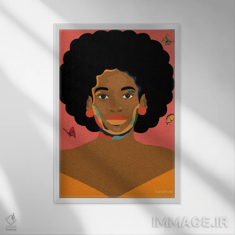 تابلو مینیمال شکوفایی اثر کمو فرانک - نمای قابدار سفید