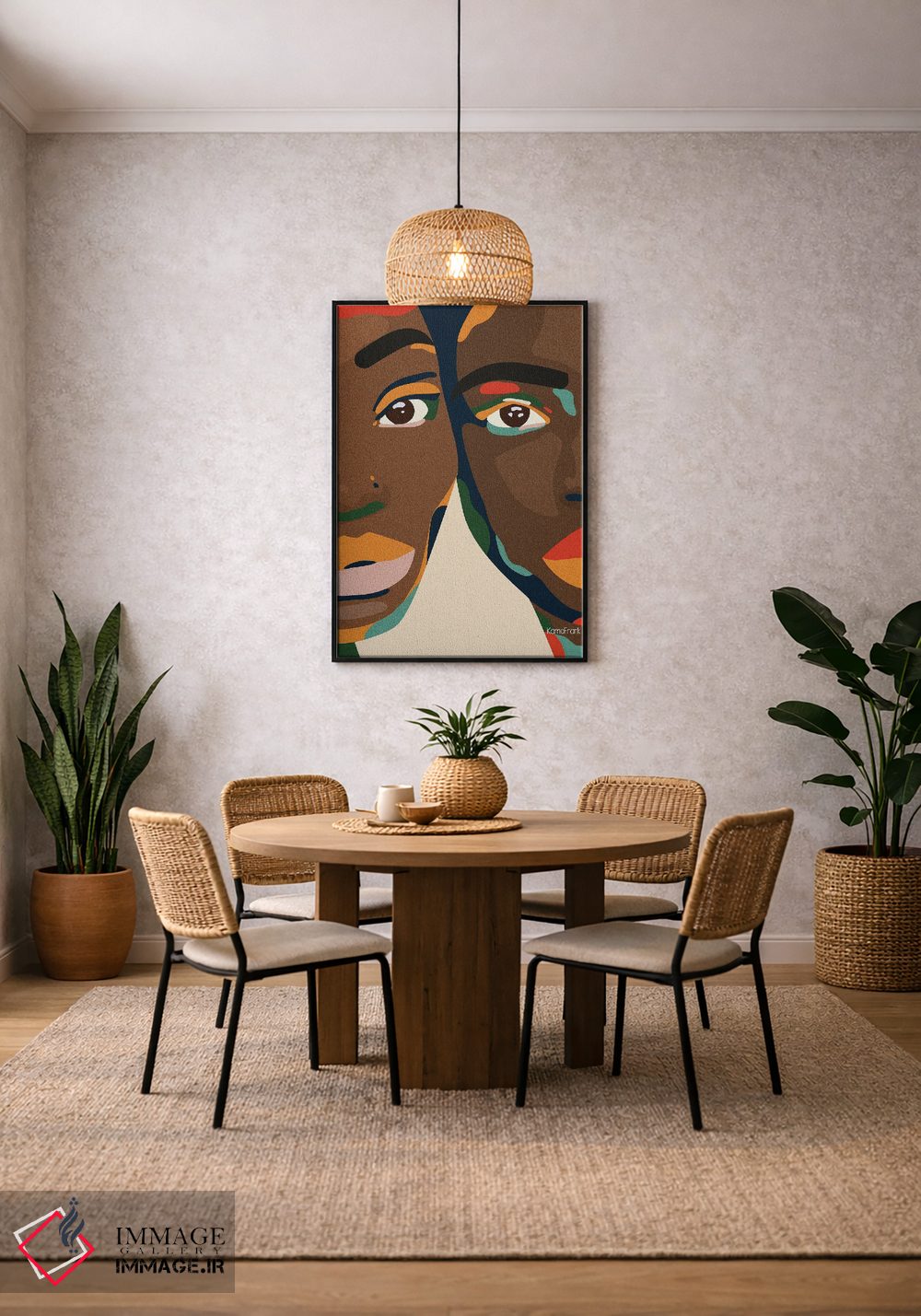 تابلو مینیمال به من تکیه کن اثر کمو فرانک - D5B