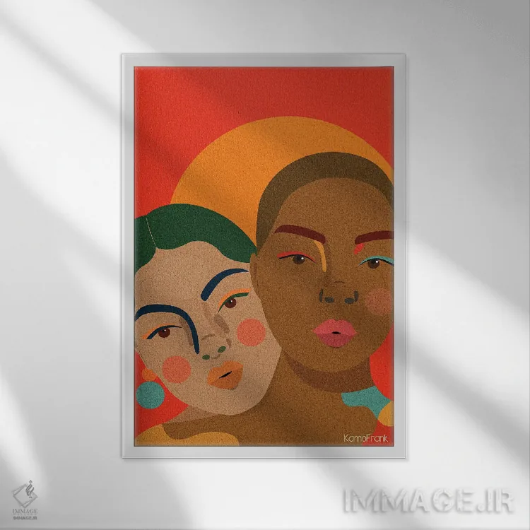 تابلو مینیمال صمیمیت اثر کمو فرانک - نمای قابدار سفید